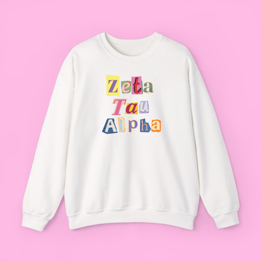 90’s Throwback Sweatshirt- Zeta Tau Alpha