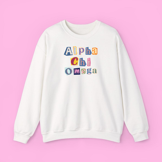 90’s Throwback Sweatshirt-Alpha Chi Omega