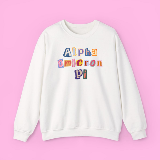 90’s Throwback Sweatshirt- Alpha Omicron Pi